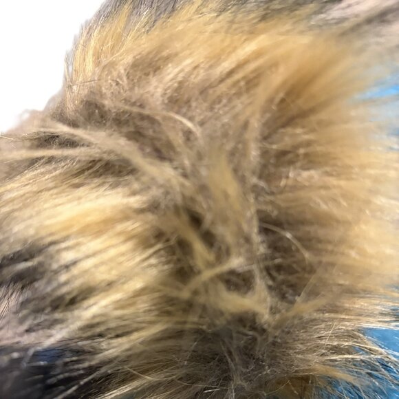 Womens Winter Coat with Fur Trim Hood-Teal with Brown Faux Fur, sz 3X - Picture 9 of 13